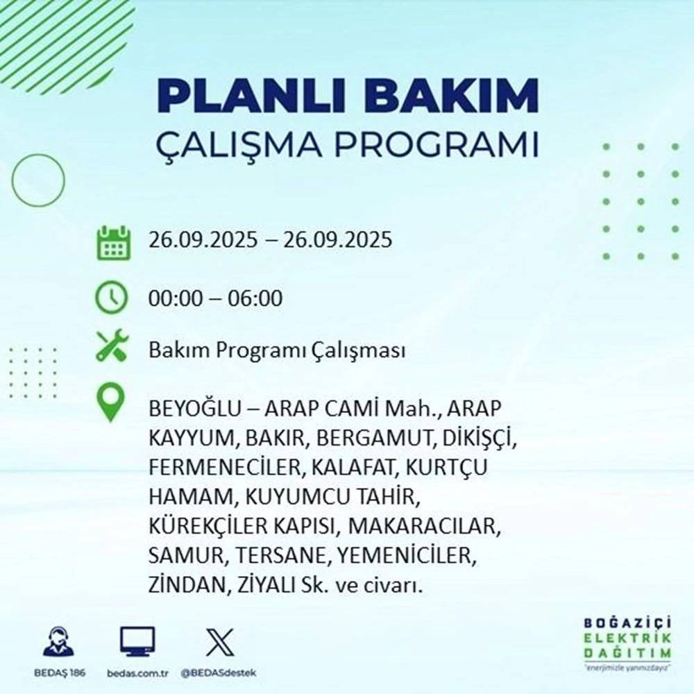 İstanbul’da elektrik alarmı! 23 ilçede 10 saatlik kesinti listesi açıklandı 10
